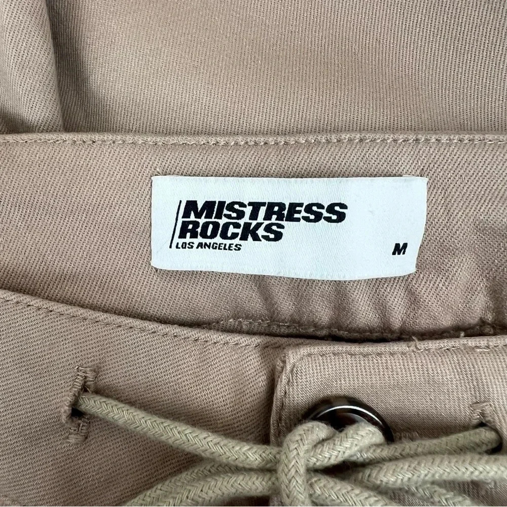 MISTRESS ROCKS STONE LOOSE FIT CARGO TROUSERS Tan Brown Size M - Picture 6 of 6